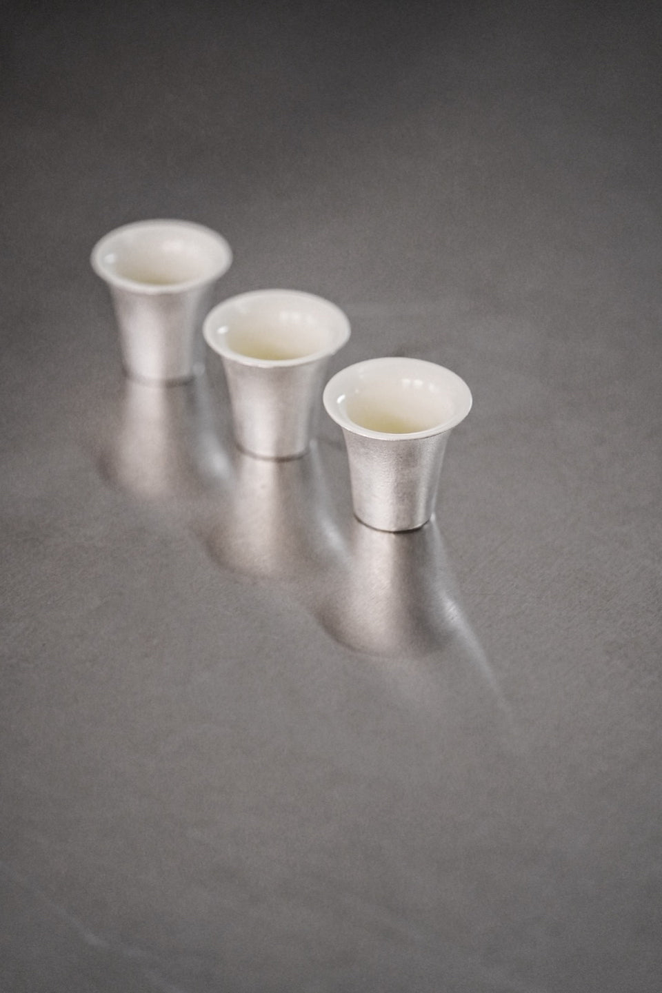 "单枞" (Dān cōng) Oolong Silver Teacup, Set of 3