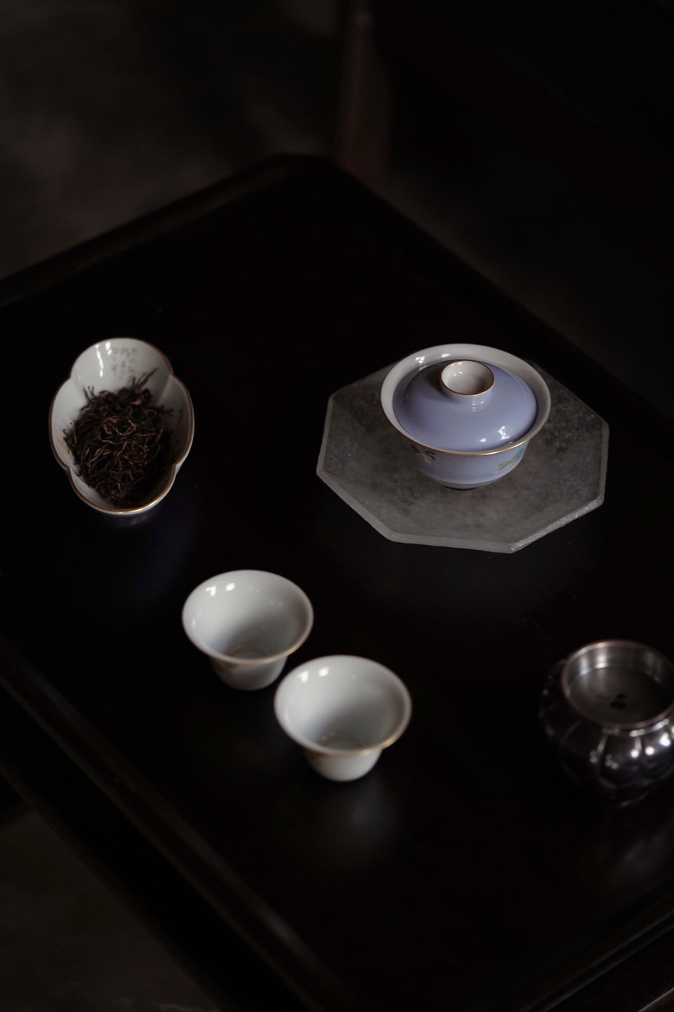Yunshan Blue Crane & Waves Gaiwan