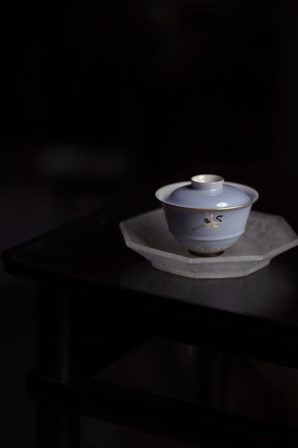Yunshan Blue Crane & Waves Gaiwan