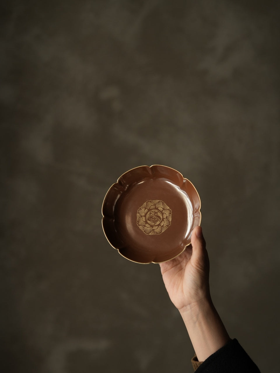 Espresso Glaze Sea-Duck Motif Kui Kou Tray Hucheng