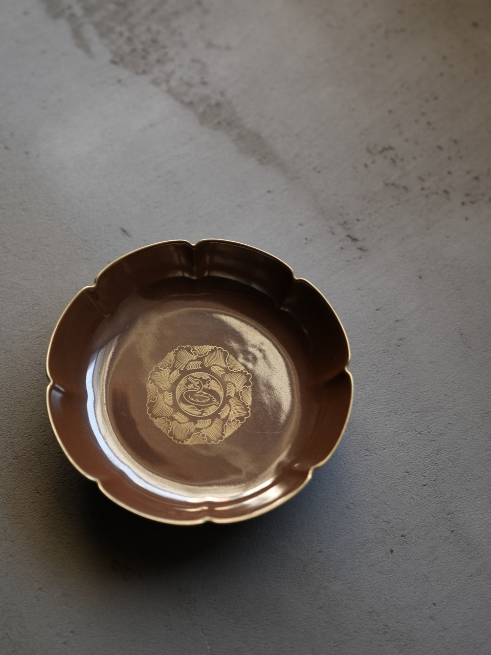 Espresso Glaze Sea-Duck Motif Kui Kou Tray Hucheng