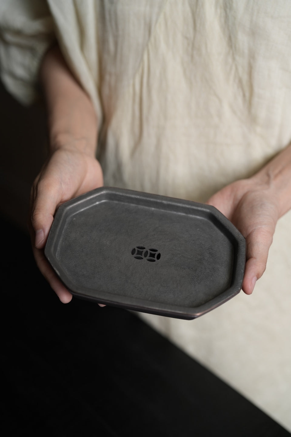 Octagonal Zisha Tea Boat Hucheng with Tin Top