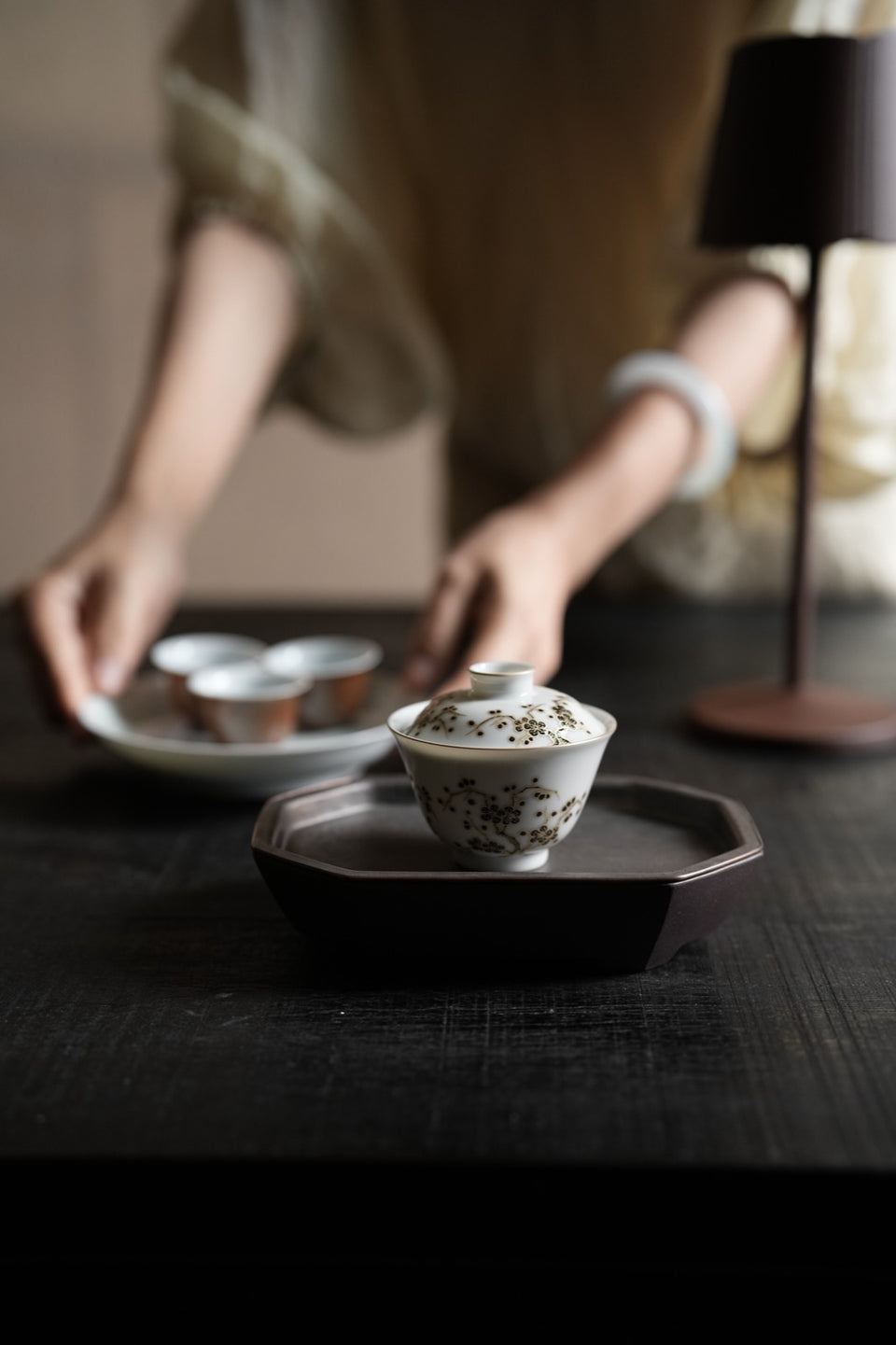 Octagonal Zisha Tea Boat Hucheng with Tin Top