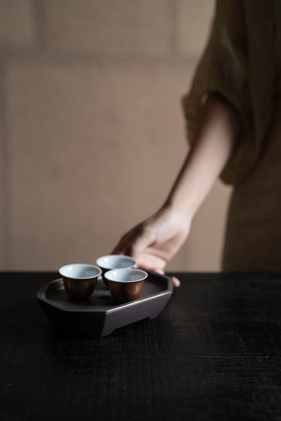 Octagonal Zisha Tea Boat Hucheng with Tin Top