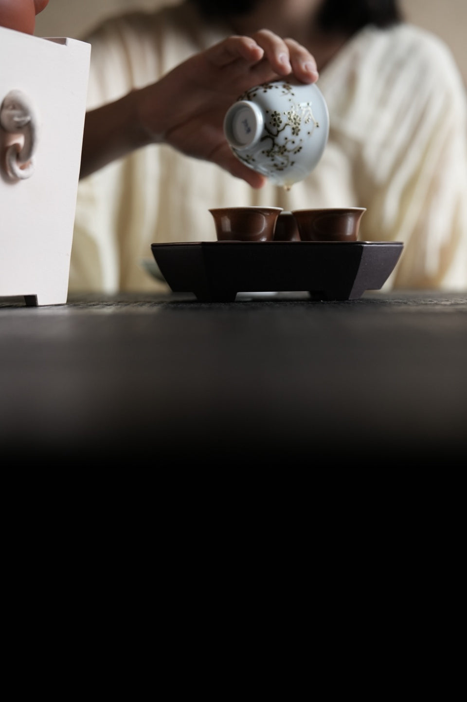 Octagonal Zisha Tea Boat Hucheng with Tin Top