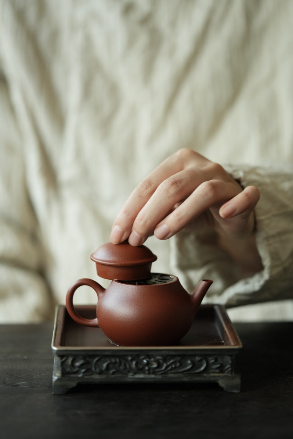 Yixing Zhuni Pan Hu Teapot