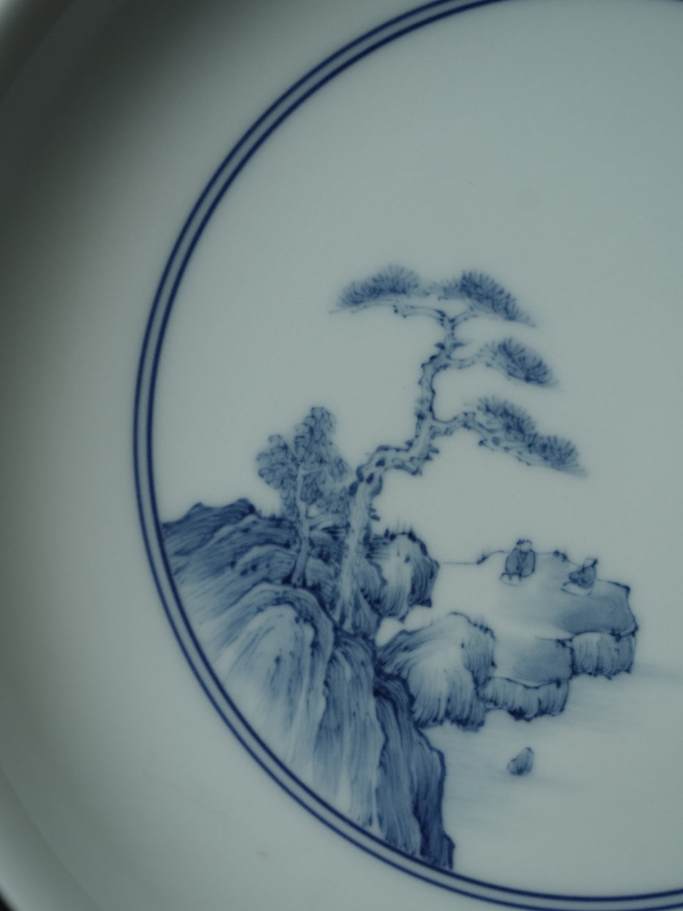 Cappuccino Glaze with Qinghua Landscape Hucheng Tea Tray
