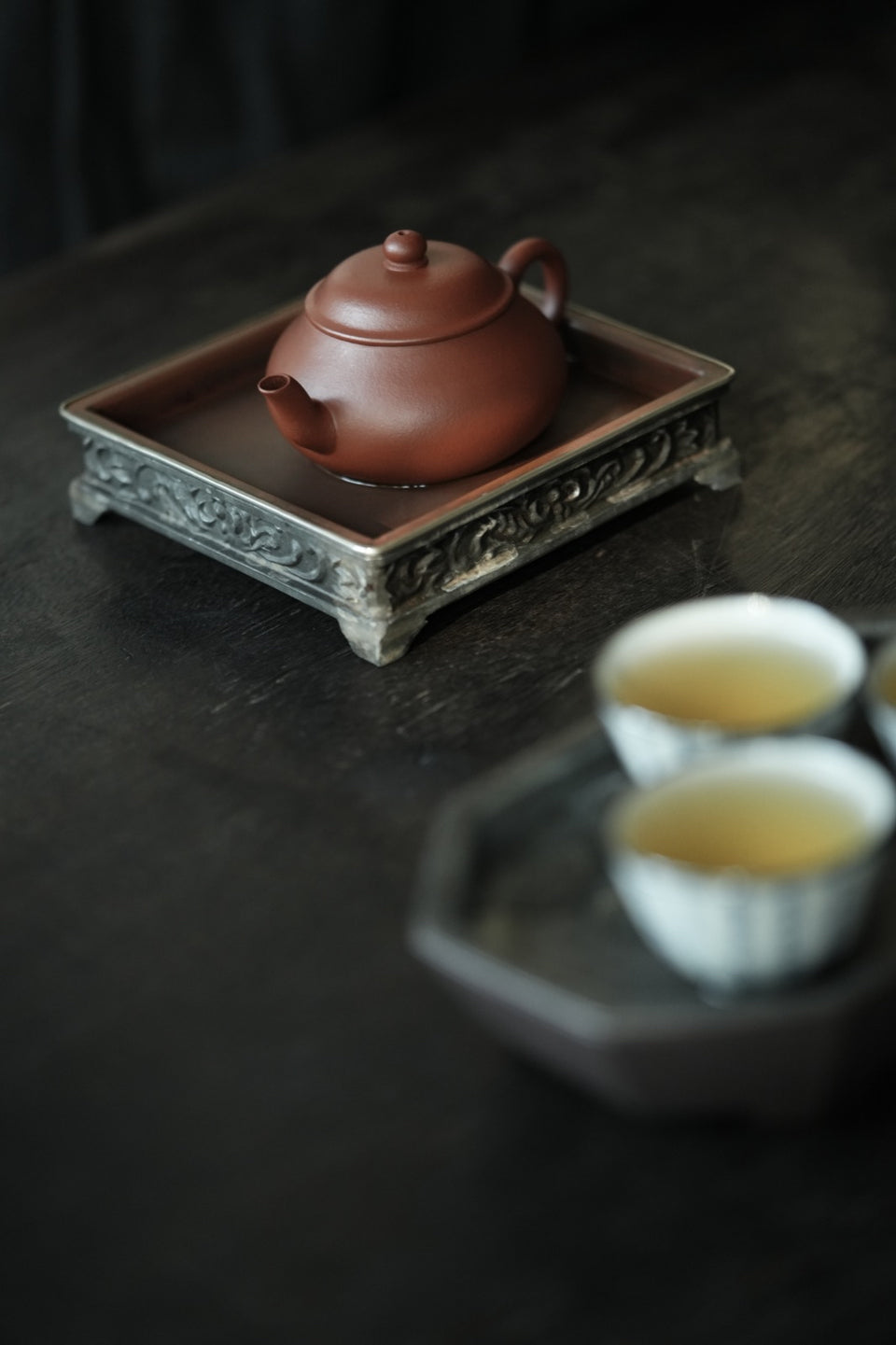 Yixing Zhuni Low Pear Teapot