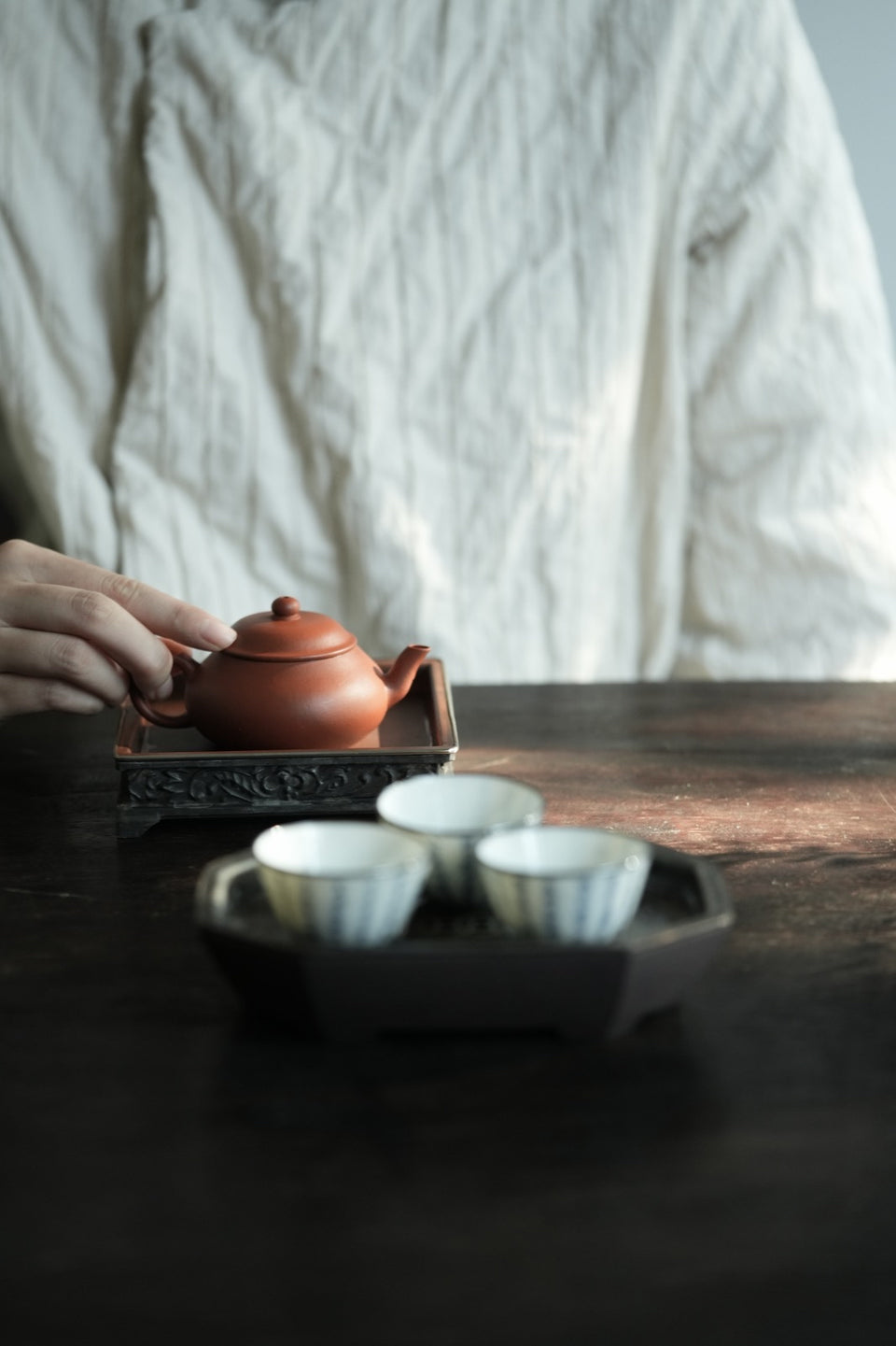 Yixing Zhuni Low Pear Teapot