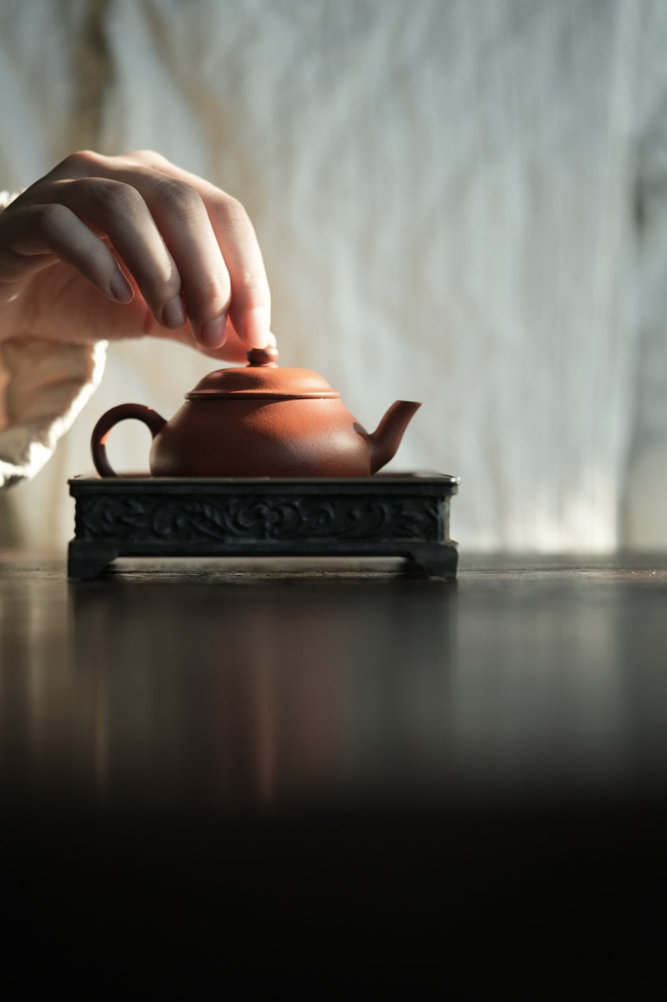 Yixing Zhuni Low Pear Teapot