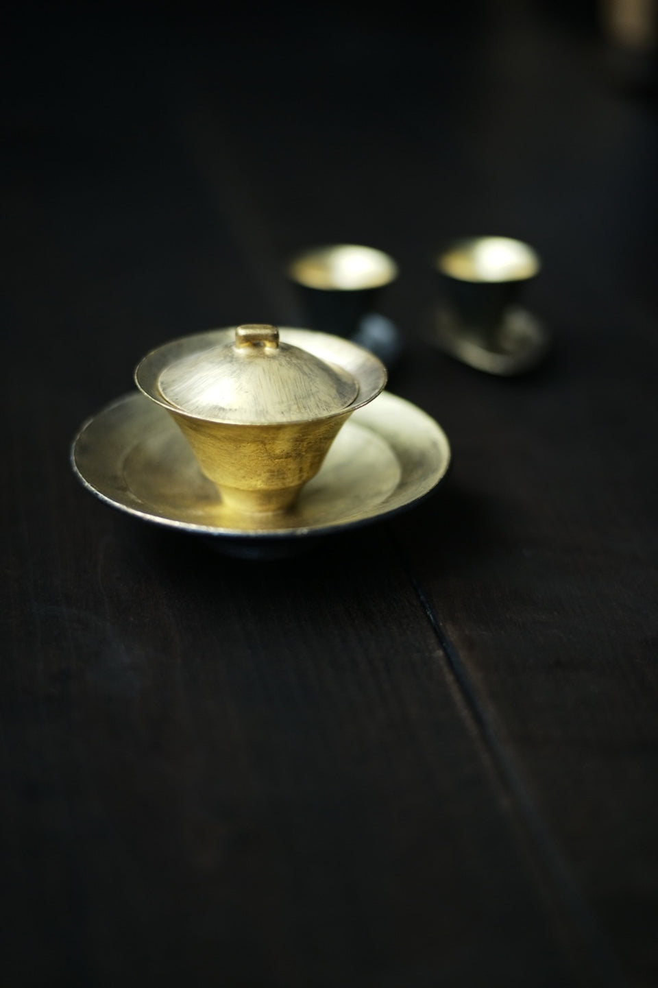 "Bamboo Hat" Gaiwan - Gold and Silver