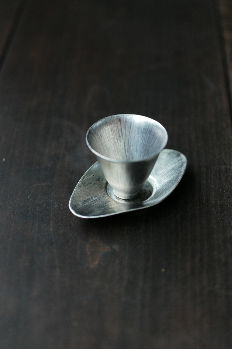 Gold & Silver Ceramic Teacup Coaster
