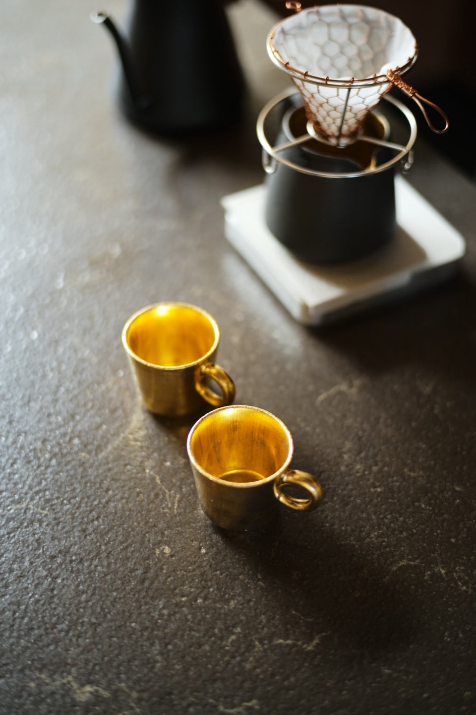 Gold-Glazed Double Espresso Cup