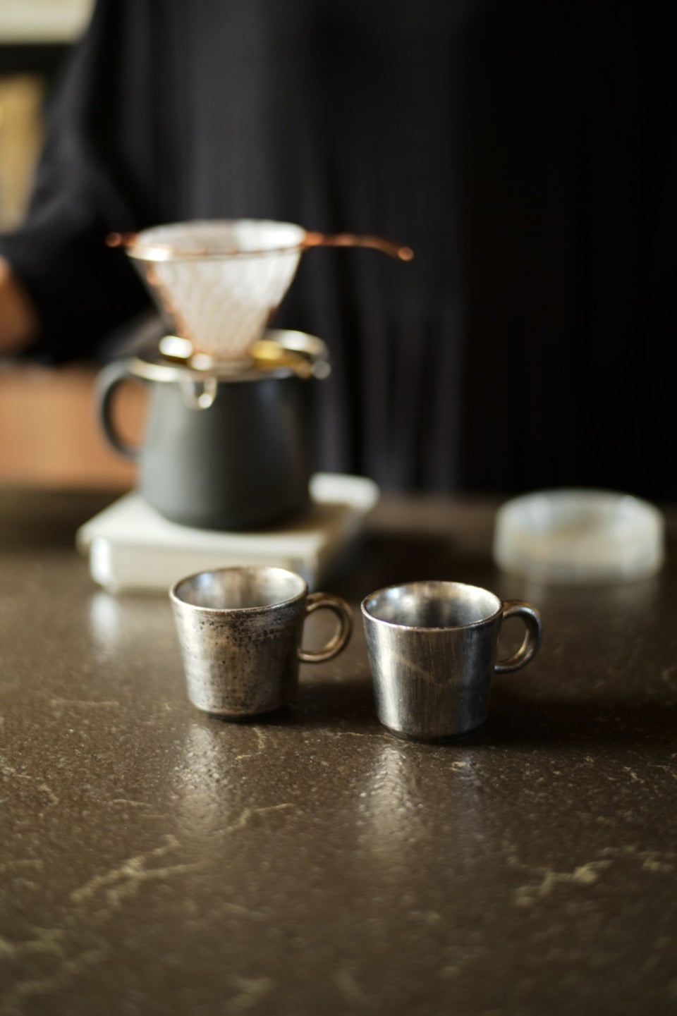 Gold-Glazed Double Espresso Cup