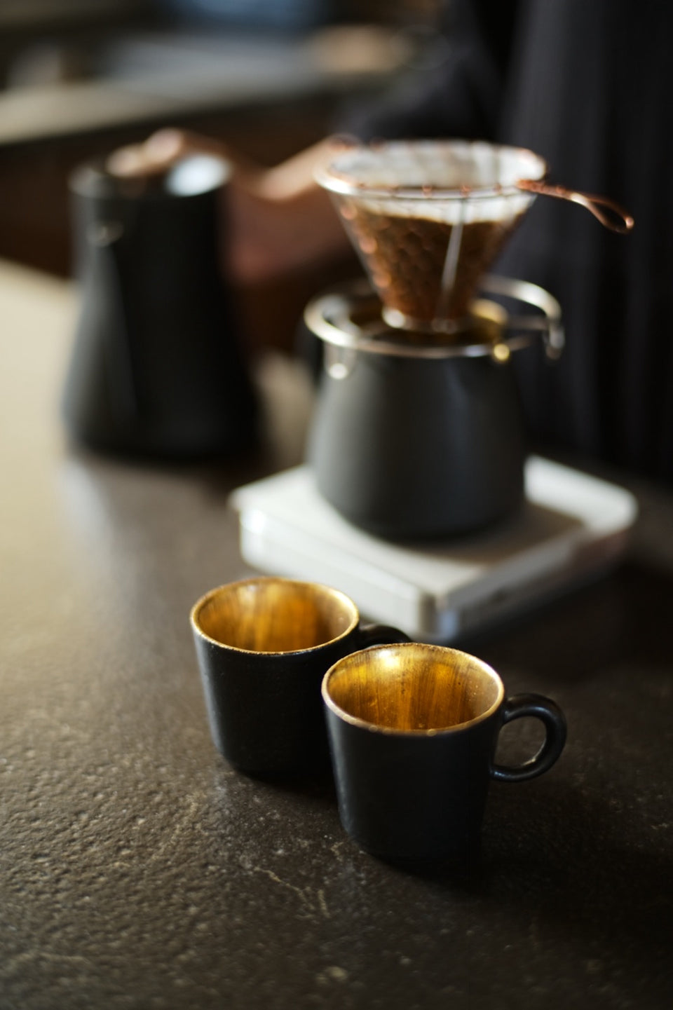 Gold-Glazed Double Espresso Cup