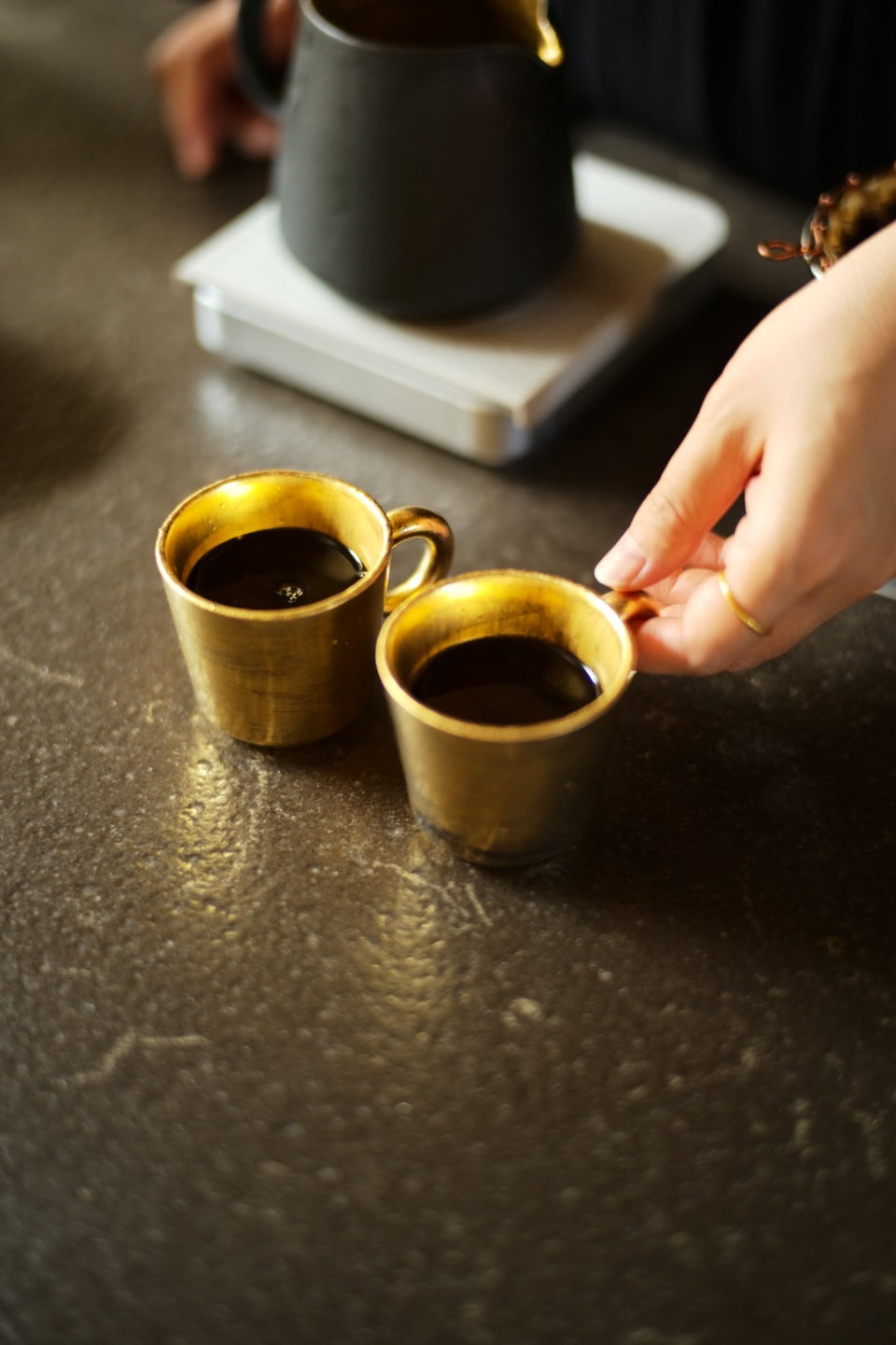 Gold-Glazed Double Espresso Cup