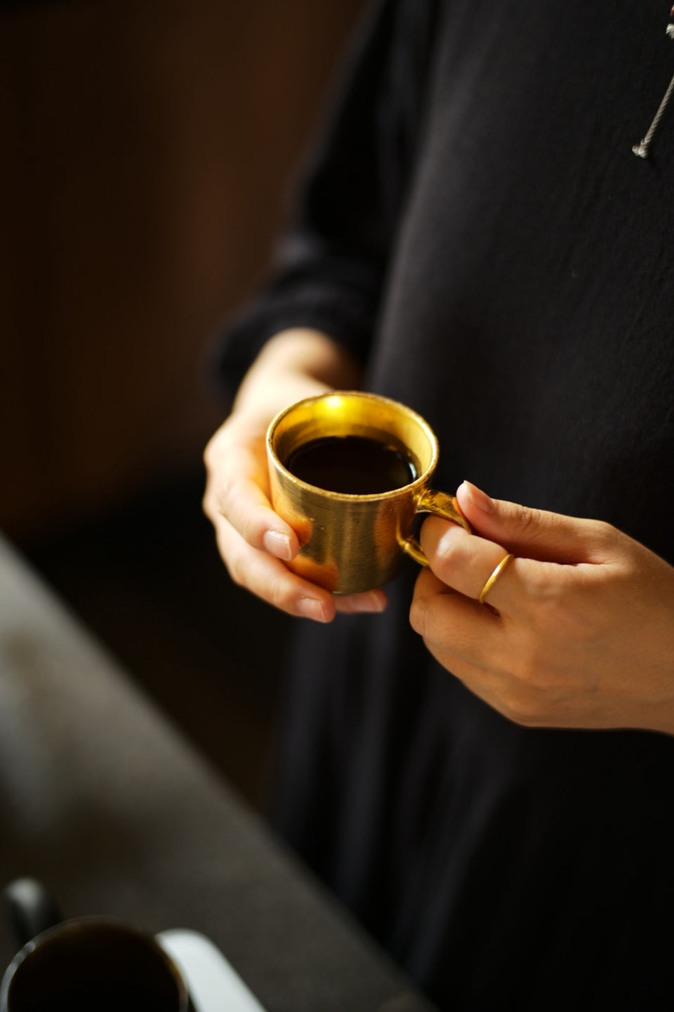 Gold-Glazed Double Espresso Cup