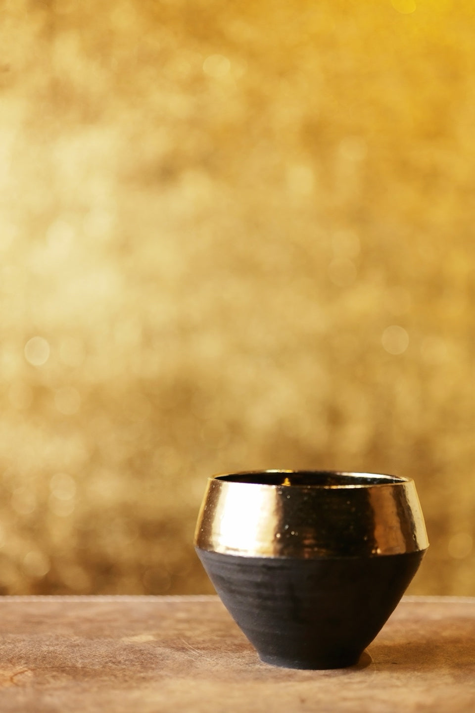 "Golden Twilight" Black Clay Jianshui with Gold Glaze