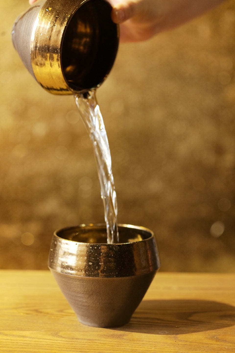 "Golden Twilight" Black Clay Jianshui with Gold Glaze