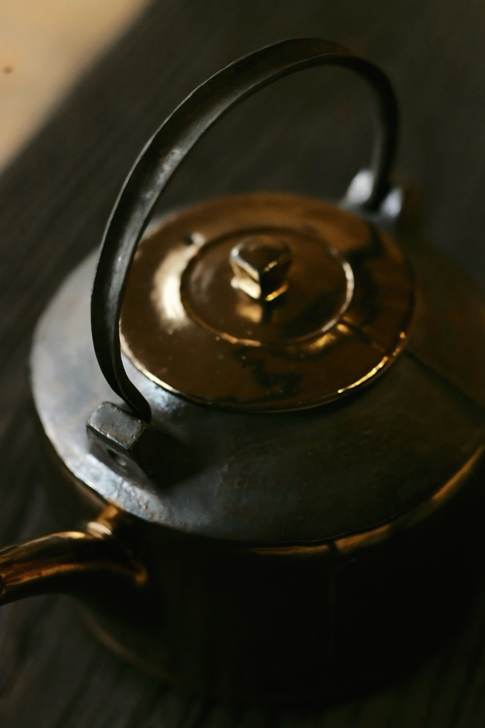 Black & Gold Ceramic Tea Kettle