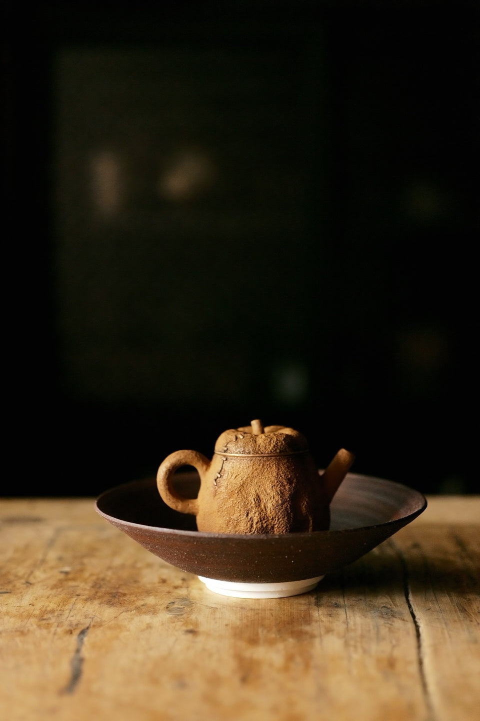Dark Brown Coarse Clay Tea Tray Hucheng