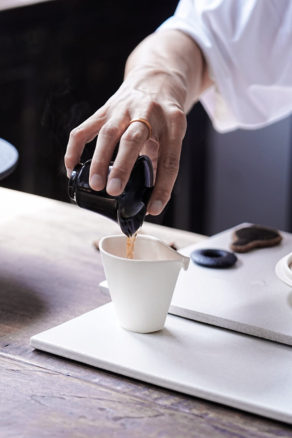 Simple Gongfu Gaiwan in black and silver