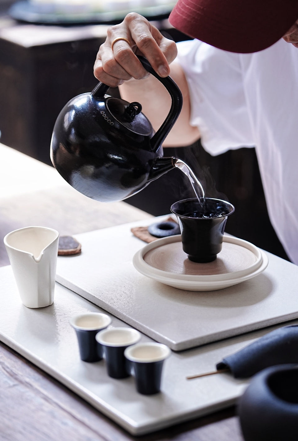 Simple Gongfu Gaiwan in black and silver