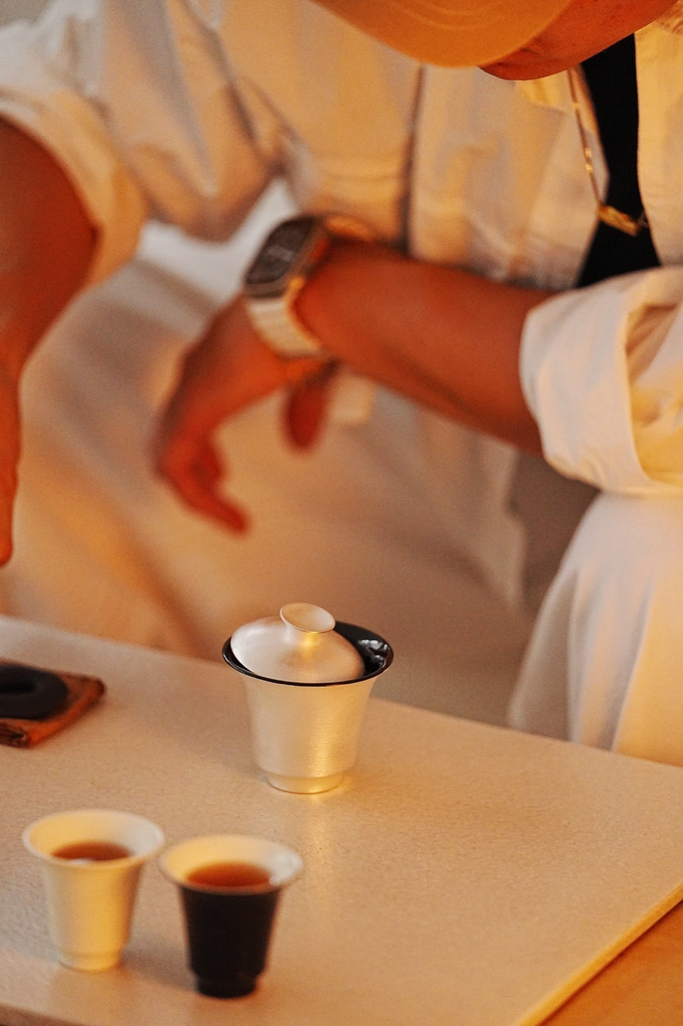 Simple Gongfu Gaiwan in black and silver