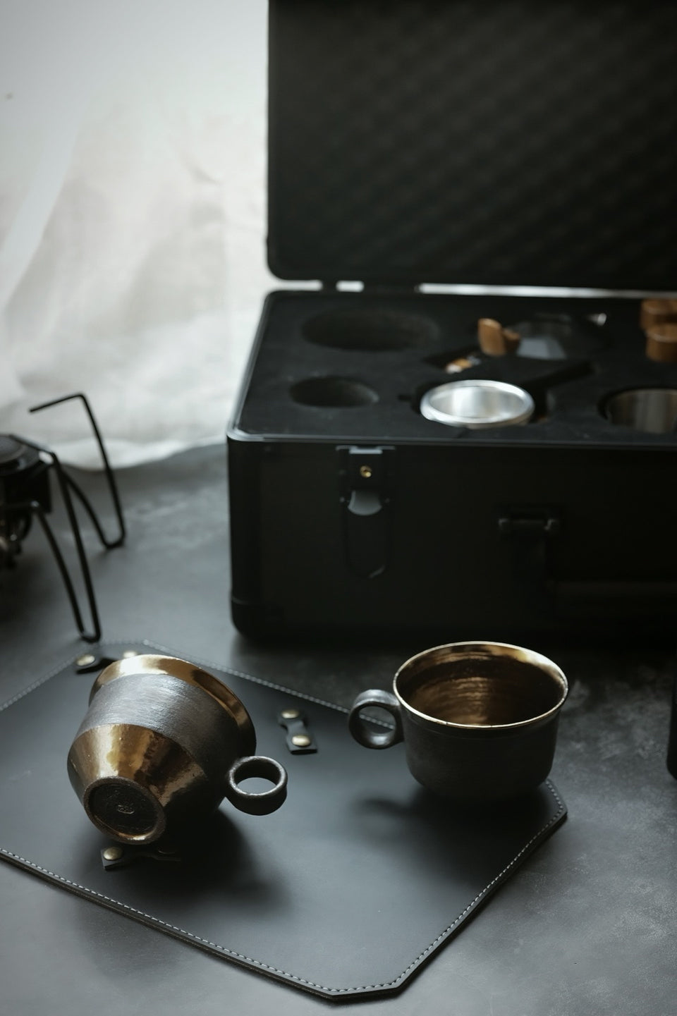 Black & Gold Ceramic Coffee Cup