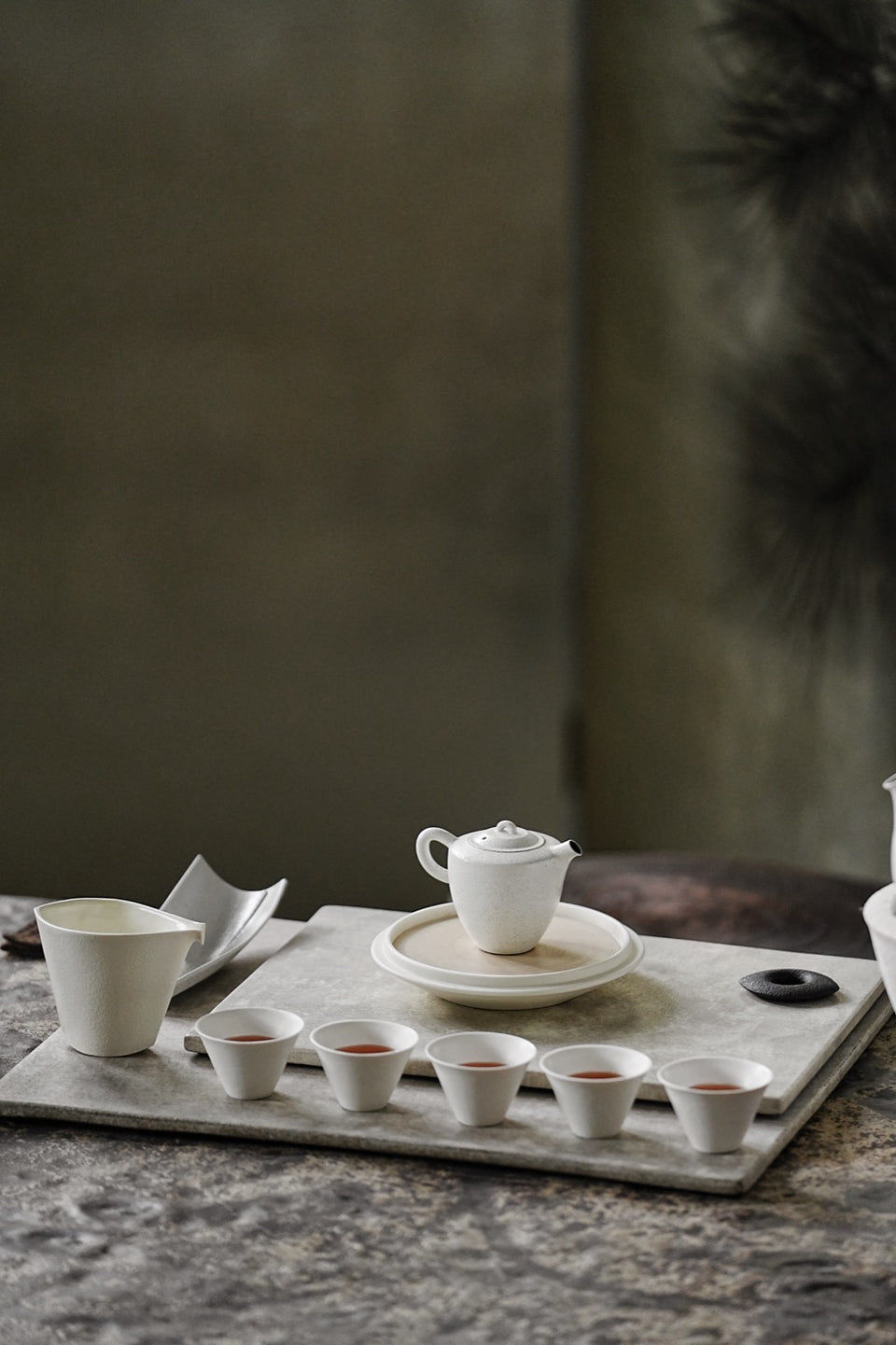 White Glaze & Black Pottery Teapot