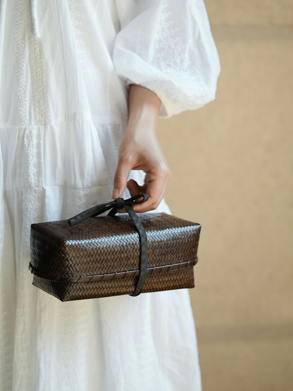Handwoven Bamboo  Travel Tea Case