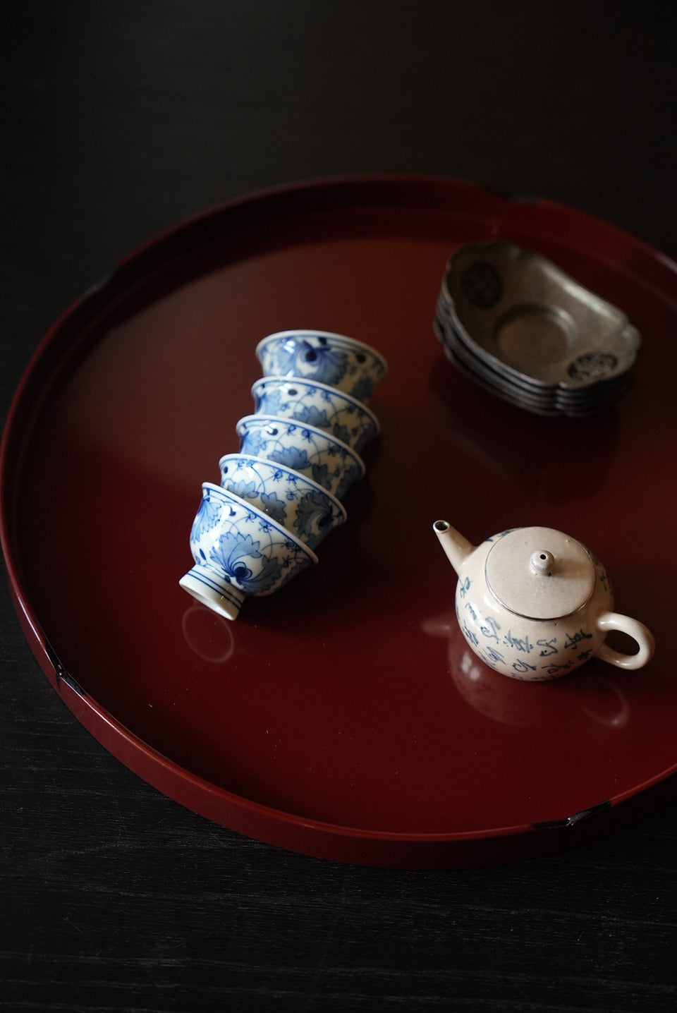 Silver-lined Qinghua Poetry Teapot