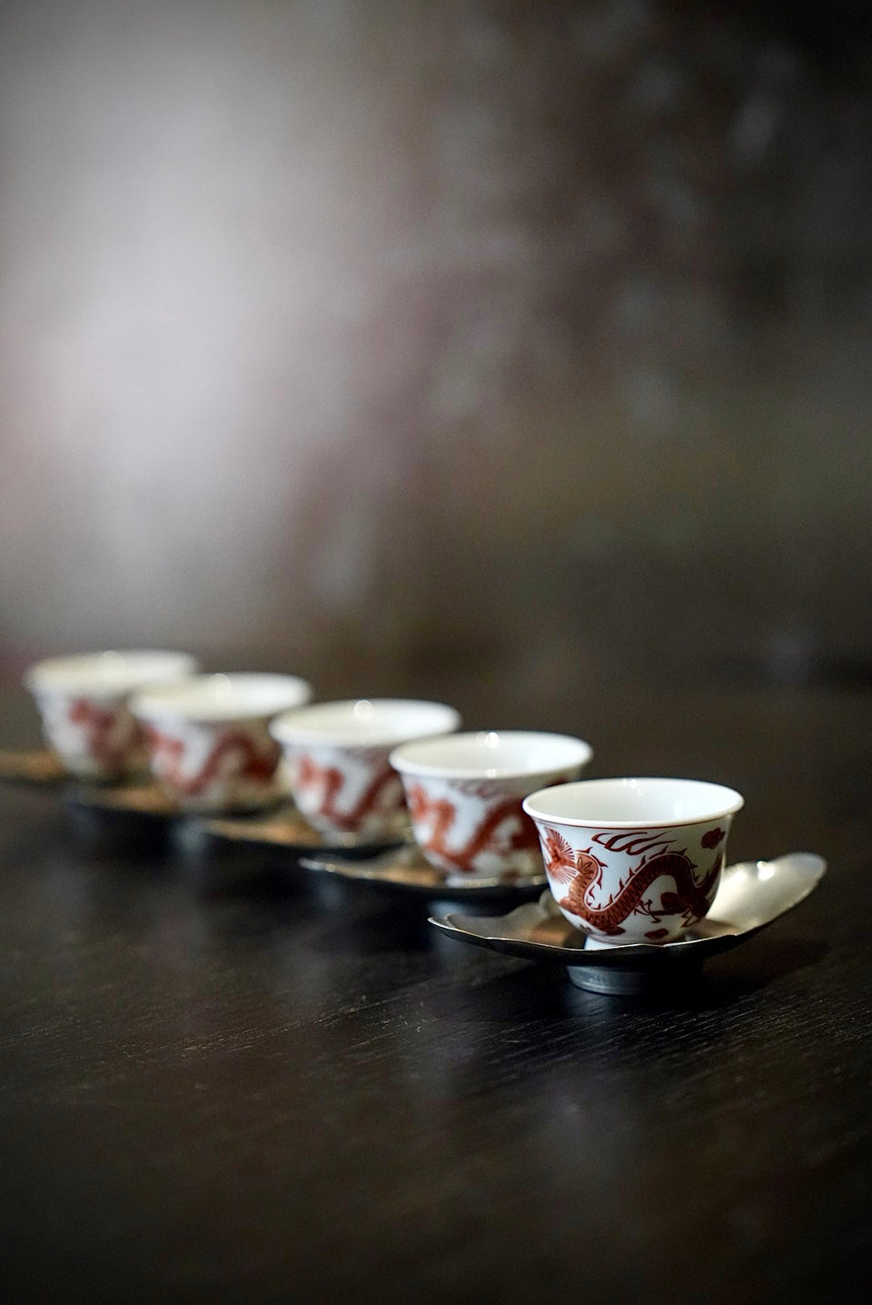 Red Dragon Teacup Set