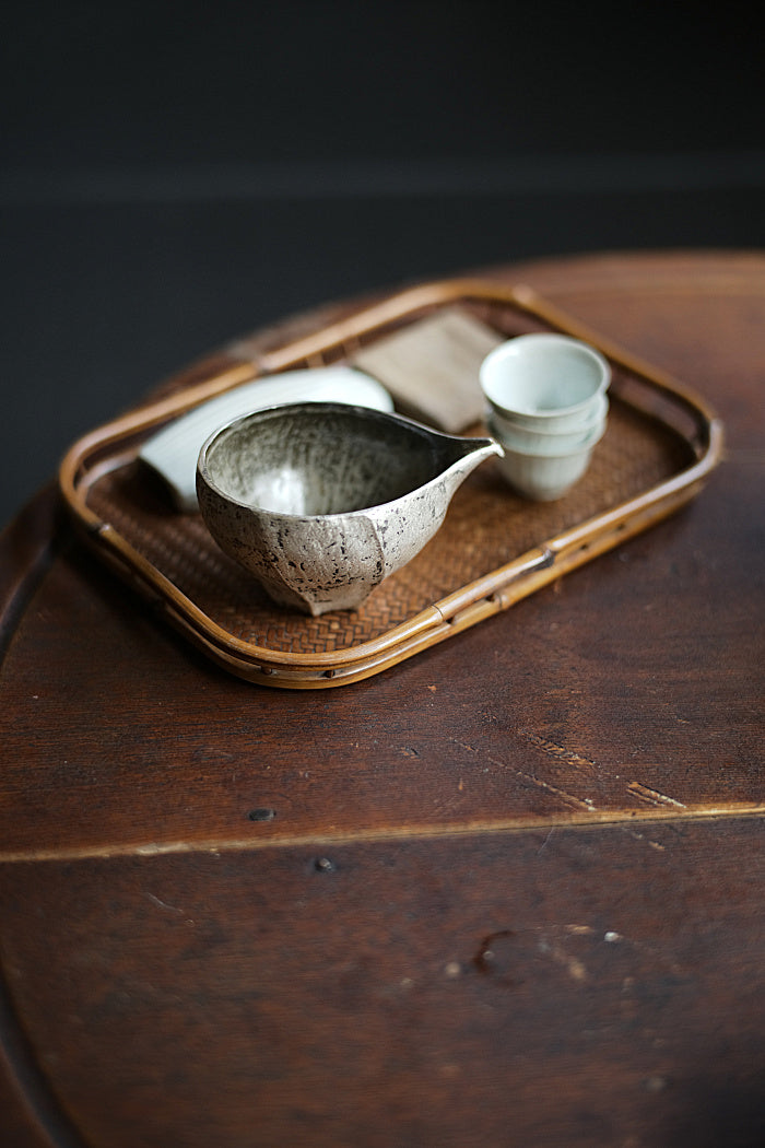 "Dragon Egg" Brushed Silver and Gray Gongdaobei Share Cup