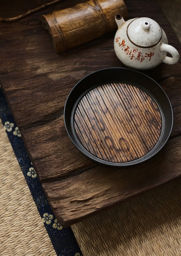 Travel Gaiwan and Teacup Set - Bamboo Doucai Design & Silver Rim – 180andup