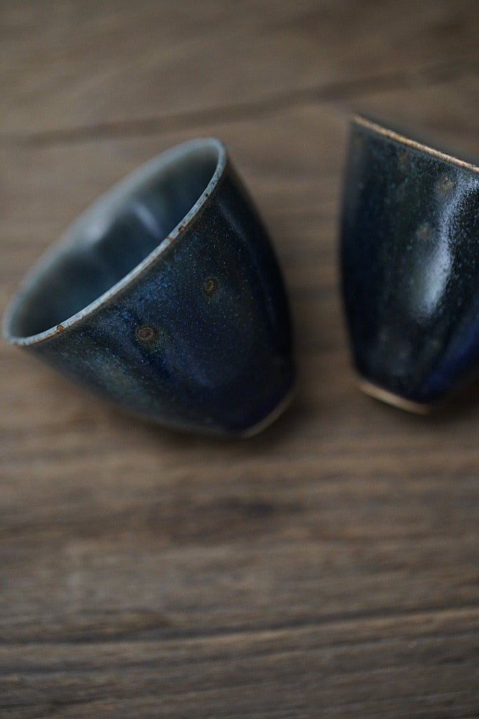Peacock Blue Kiln-fired Teacups - Series 2