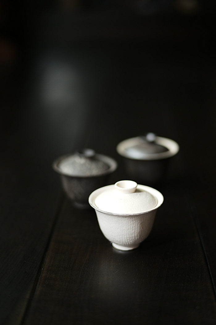 Black or White Fen Yin Powder-Glazed Gaiwan Series 2 by Cheng Wei