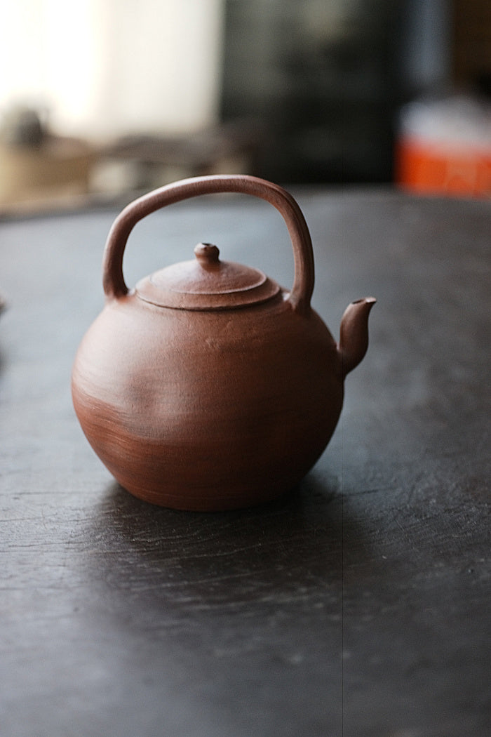 Huishan Red Clay Sanwan 3-Bend Neck Tea Kettle by Cheng Wei