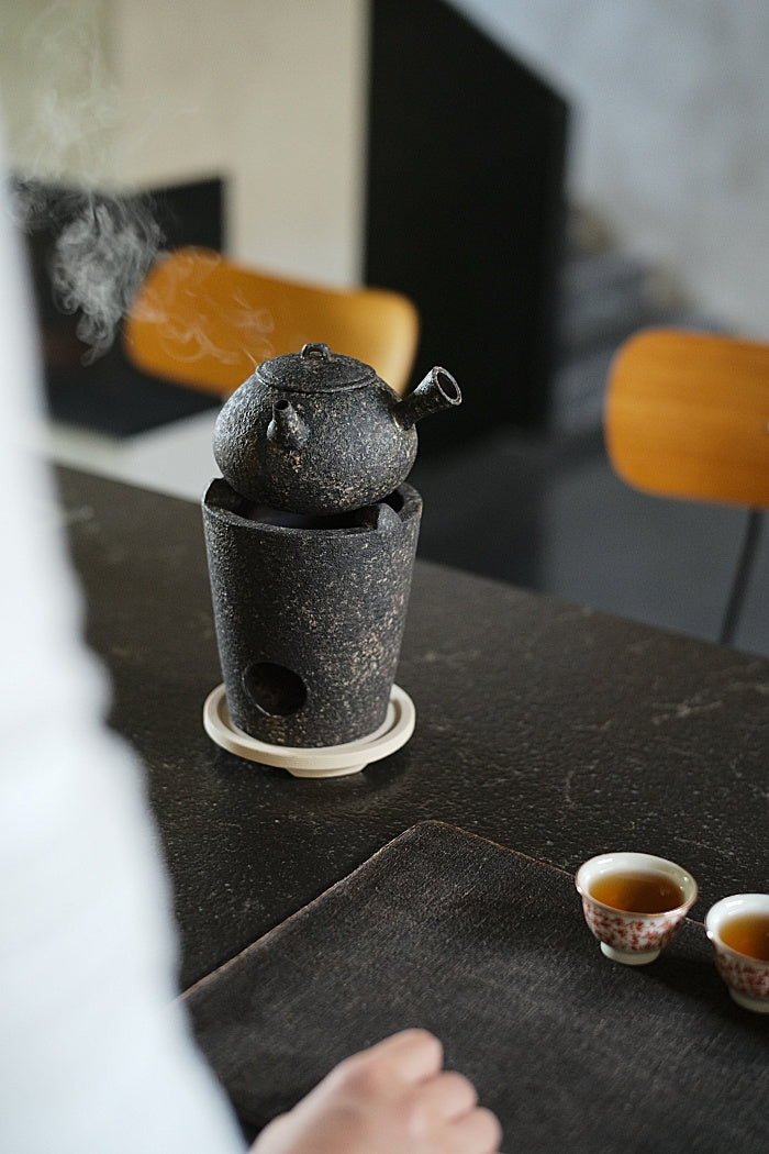 Stout Natural-Earth Tea Kettle with Side Handle by Cheng Wei