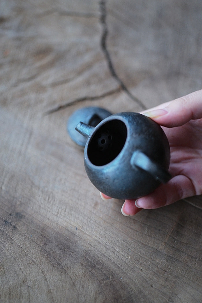 Hand-Crafted Black Pottery Teapot
