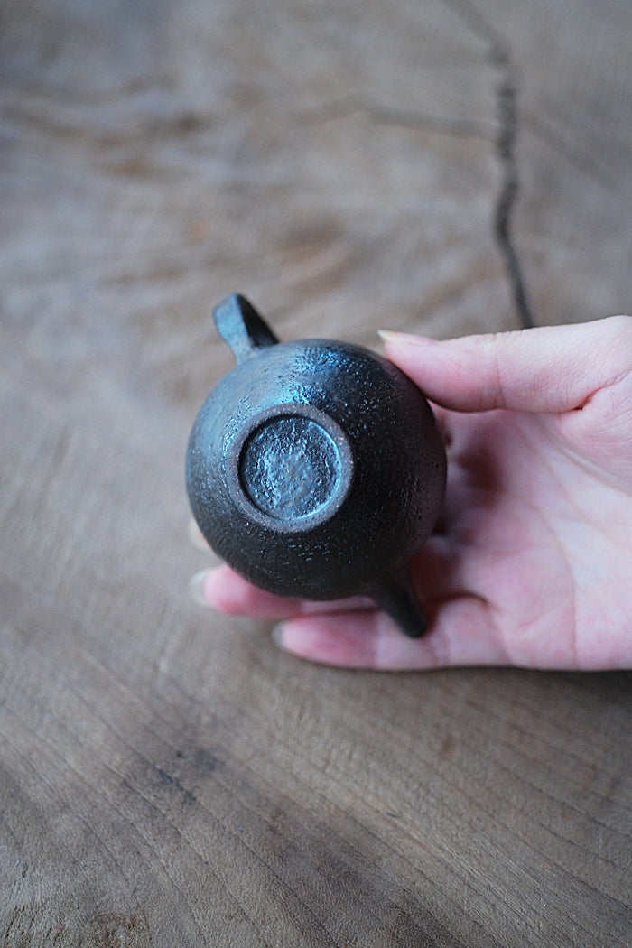 Hand-Crafted Black Pottery Teapot