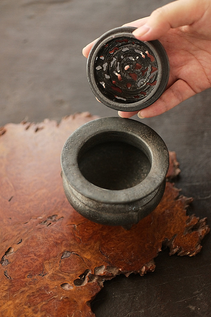 Song-Dynasty Style Tripod Incense Burner - Black