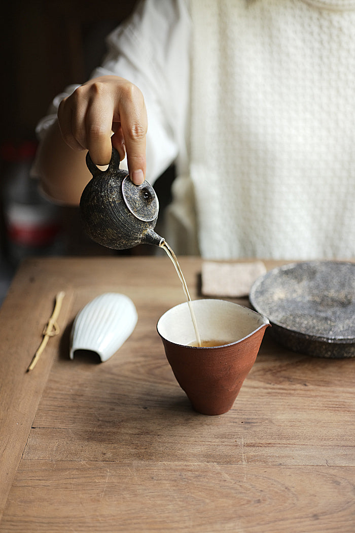 Silver-Edged "Mossy" Tea Pot