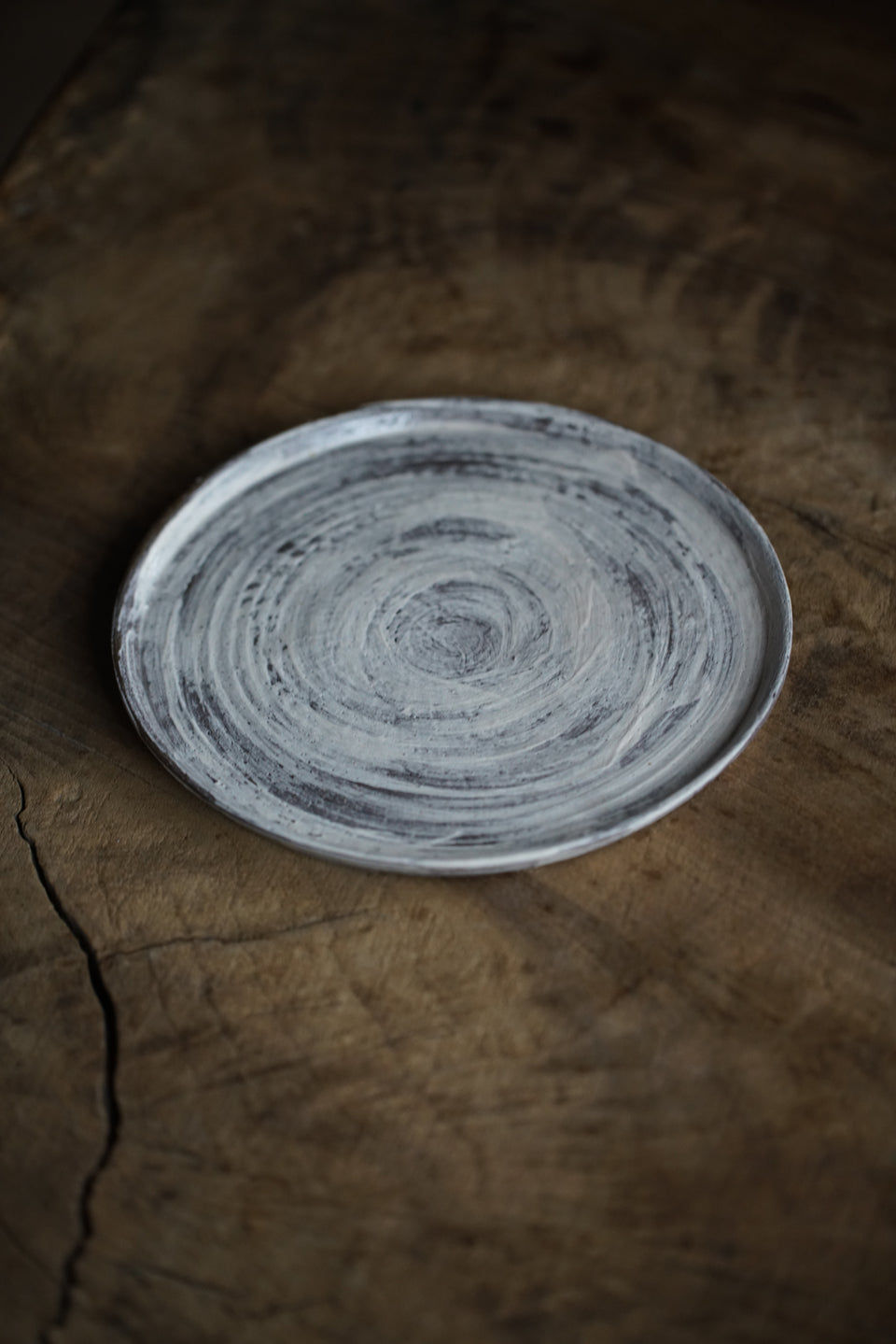 Brushed White-glaze Ceramic Serving Tray