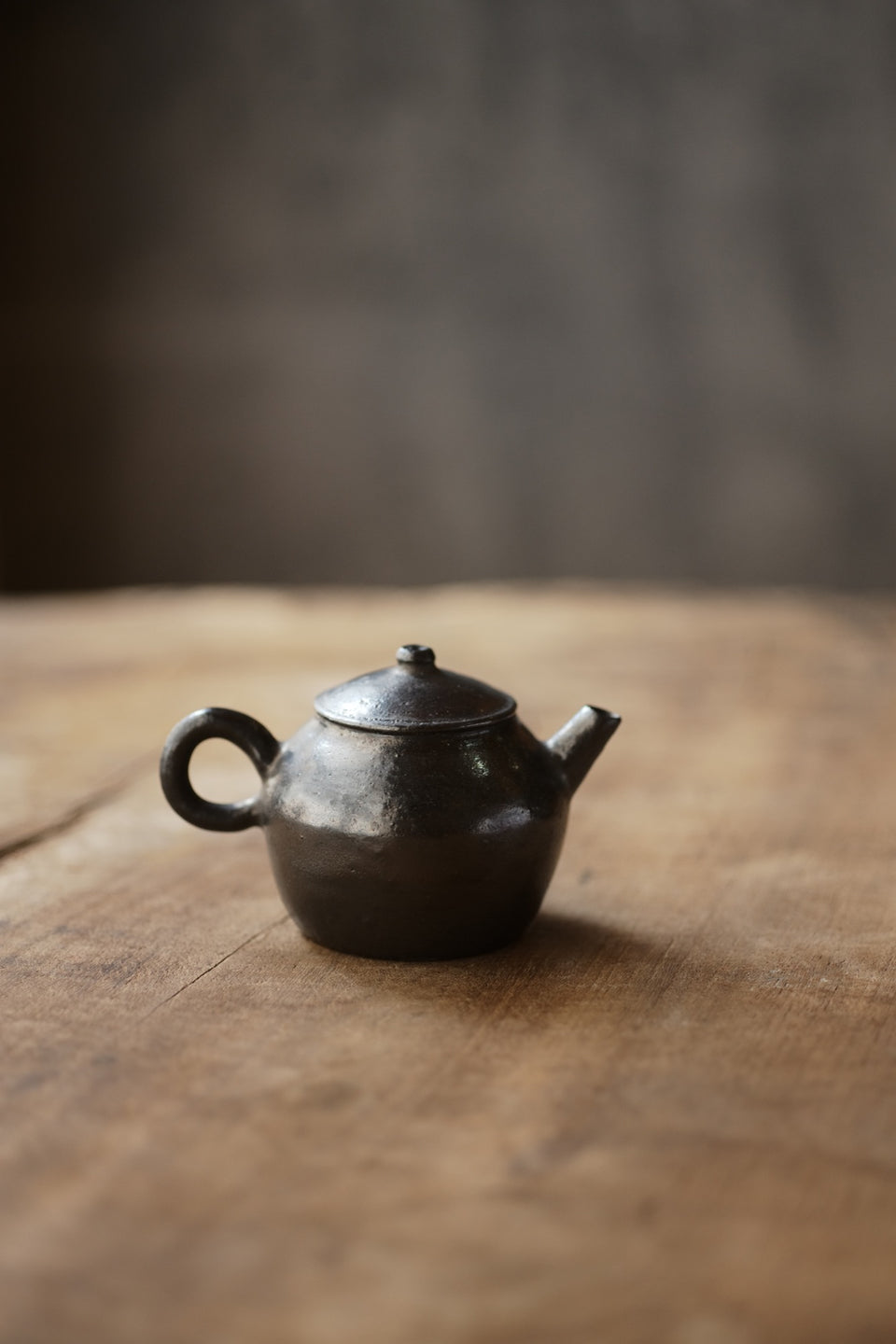 Small Black Metal-glazed Clay Teapot