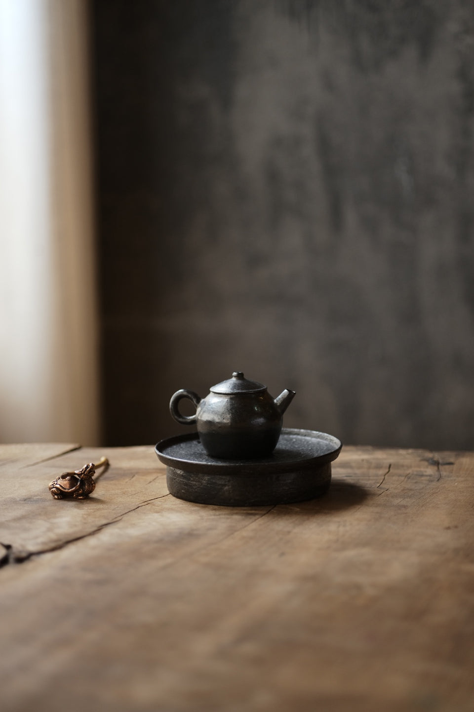 Small Black Metal-glazed Clay Teapot