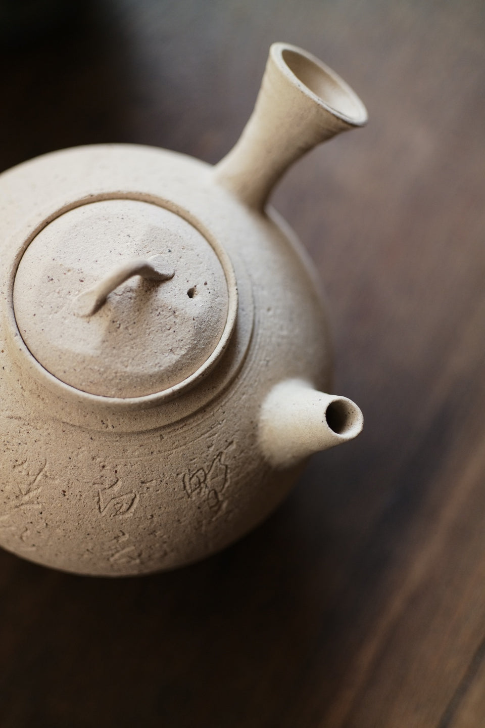 White Clay Side-Handle Kettle with Tang Dynasty Poetry