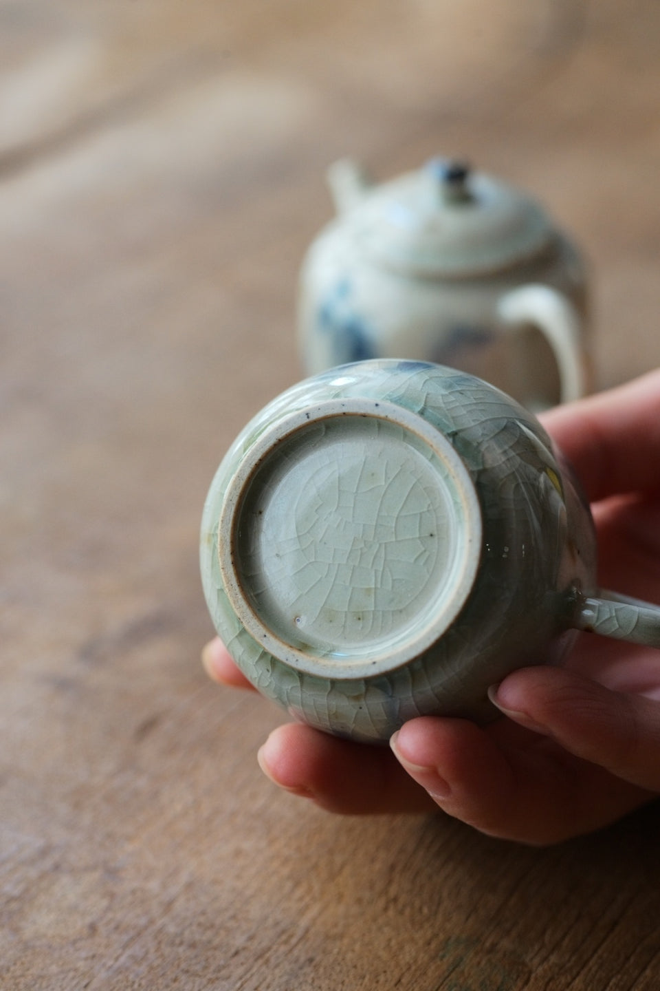 Freehand Ink Crackle Glazed Teapot