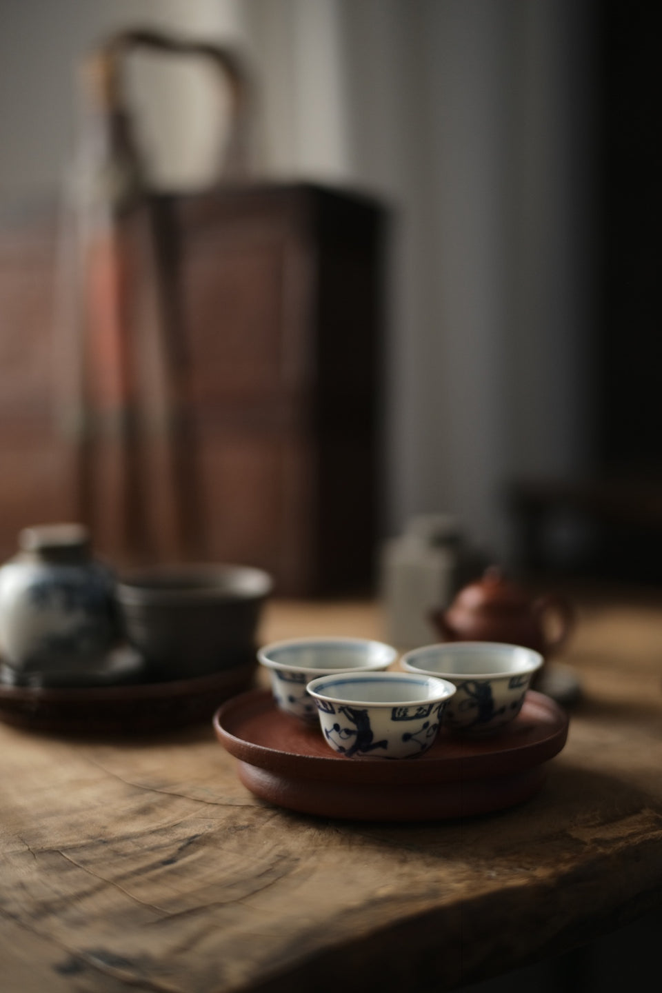 Happy Qinghua Blue & White Teacup