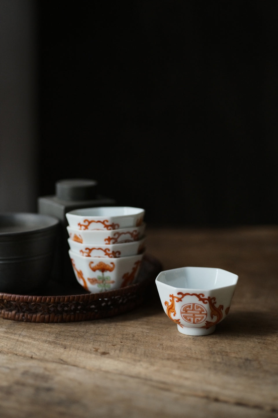 Caihui Good fortune octagon teacup